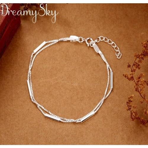 Vintage Silver Color Tassel Link Chains Bracelets For Women Fashion Charms Bracelets Girls Jewelry
