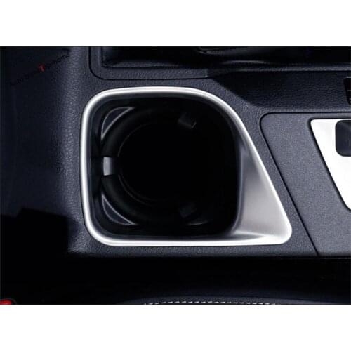 Yimaautotrims Middle Front Water Cup Holder Frame Cover Trim 1 Pcs Fit For Toyota Rav4 Rav 4 2016 - 2018 ABS Interior Mouldings