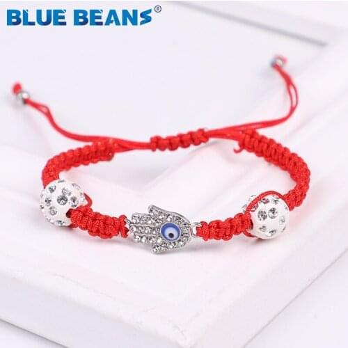 2019 fashion Bracelets Women eye Red lucky friends handmade With Braided Rope Beaded Charm Bracelets Crystal heart accessories