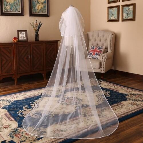 Lover Kiss voile de mariee Long White Ivory Tulle 3 Meters Wedding Veil With Comb Bridal Gowns voile mariage accessoires 2020