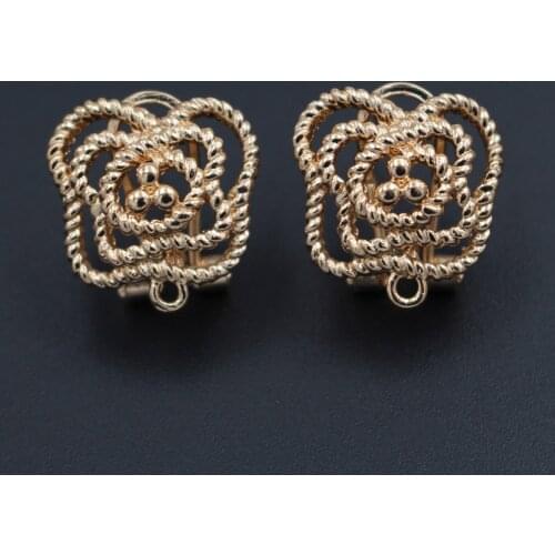 10pairs Fashion Women Dangle Earrings Post Connectors Linkers Flower Charms DIY African Chile Dangle Hanging on Earrings Making