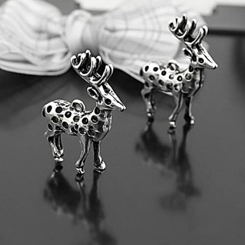 29326)5PCS 40x30MM Gold Color Zinc Alloy 3D Deer Charms Pendants Diy Jewelry Findings Accessories Wholesale