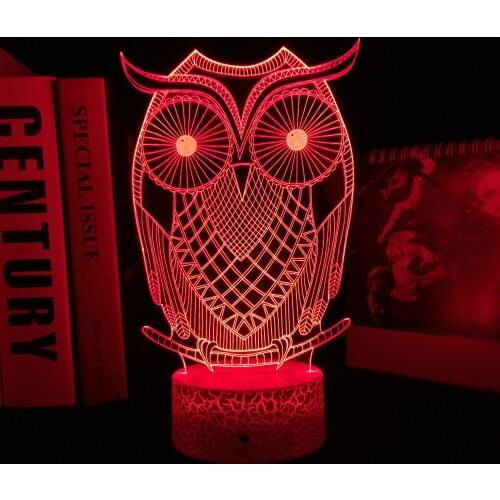 Owl Series 3D Night Light LED Acrylic Table Light for Home Room Atmosphere Decor Night Light Child Birthday Gift Lamp Dropship