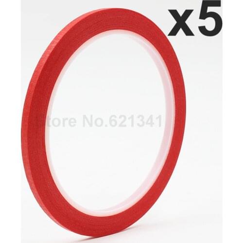 5Rolls Red 4mm x 25m Draping Tape Pattern Making Supplies Masking Tape & Nail Art Tape Free Shipping