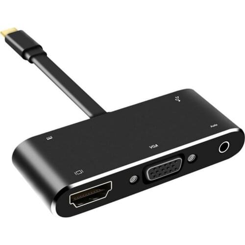 5 pcs bundle 5 in 1 USB-C Type-C to HDMI HUB Adapter VGA Cable Audio USB 3.0 PD Converter 100g1785
