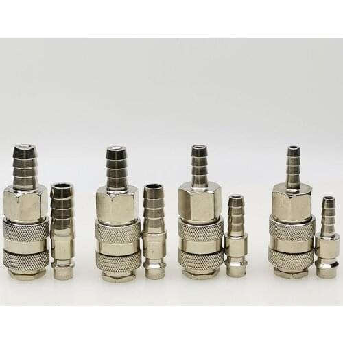 6mm/8mm/10mm/12mm Hose Barb EU Type Socket + Plug Pneumatic Fitting European Standard Quick Connector Adapter For Air Compressor