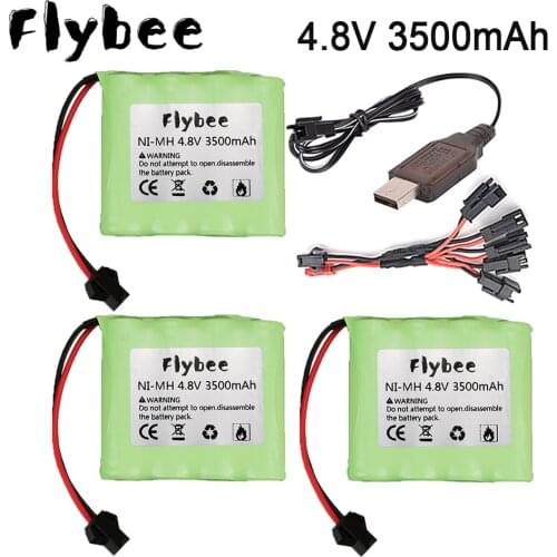 Upgrade 3500mah 4.8v Rechargeable Battery+ charger For Rc toys Cars Tanks Robots Gun NiMH Battery AA 4.8v 3000mah Batteries Pack