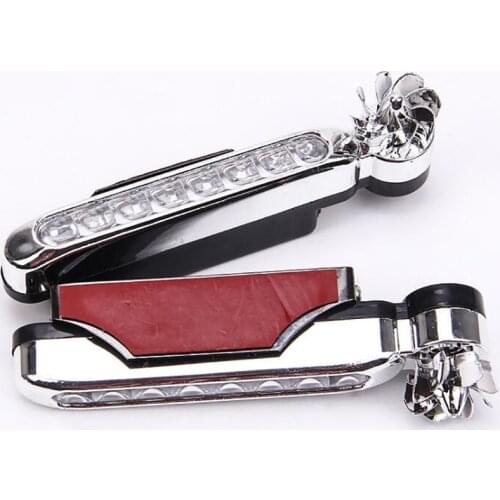 Car Front Lights with Fan Rotation, 8 LEDs, White / Blue / Colorful Light, Wind Energy Powered Car Exterior Daytime Light