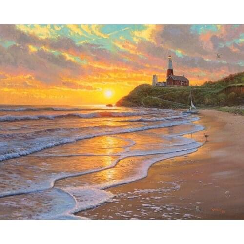 Free shipping Thomas beach sunset seascape canvas prints oil painting printed on canvas home wall art decoration picture