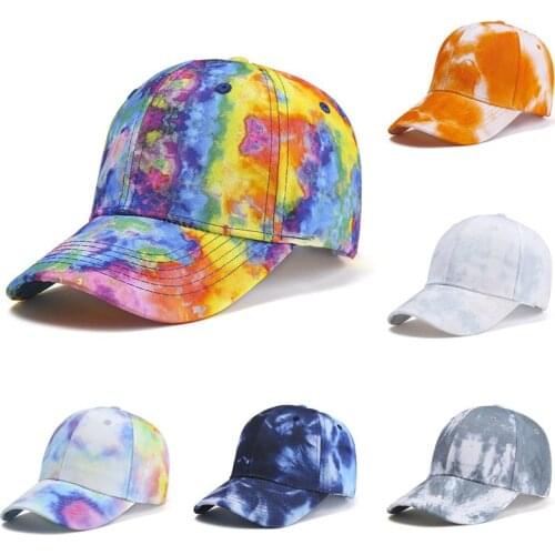 Summer Tie-Dye Baseball Cap Multicolor Irregular Print Baseball Caps Trend Lovers Snapback Hat Adjustable Outdoor Bone Sun Hats