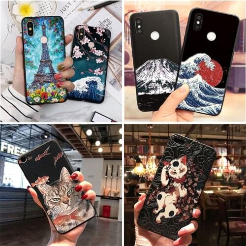 Phone Case For Xiaomi Mi Redmi Note 9 9S 10 10T 9T 8T 8 9A 7A 7 Pro Lite A1 A2 6X 5X X3 NFC F1 Case 3D Emboss Soft TPU Bag Funda