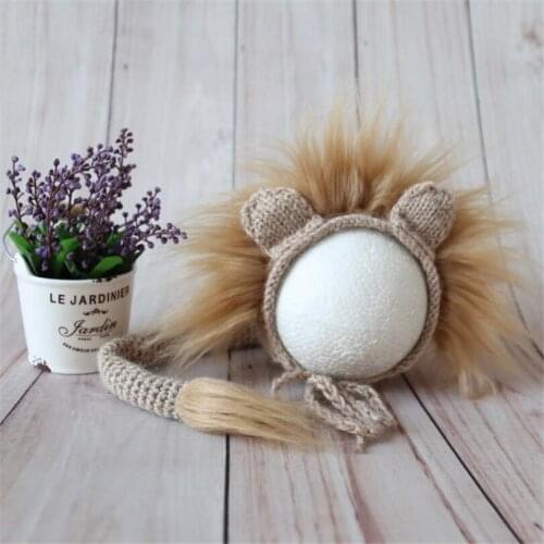 Newborn baby animal bonnet Baby girl boy hat photography props Crochet Knit baby hat photo props