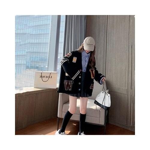 JESSIC Cardigan Sweater Women Loose Lazy Wind 2020 Autumn And Winter Clothes New Student Korean Knit Jacket Top Trend