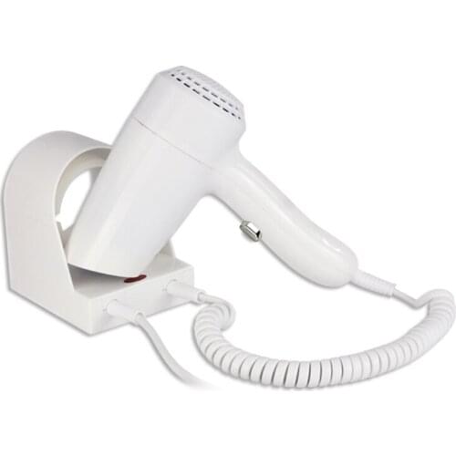 1200W Wall Mount Hair Dryer with LED Indicator, Hair Dryer Blow Dryer Hot Cold Fast Drying for Home Hotel Bathroom, White