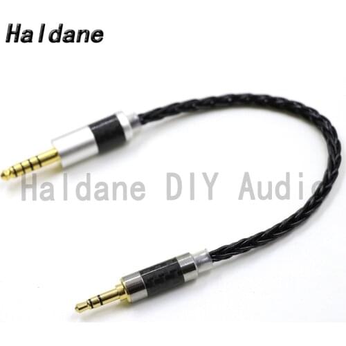Haldane HIFI 7N Silver Plated 3.5mm 3pole Stereo Male to 4.4mm Balanced Male Audio Adapter Cable 3.5 to 4.4 Connector Cable