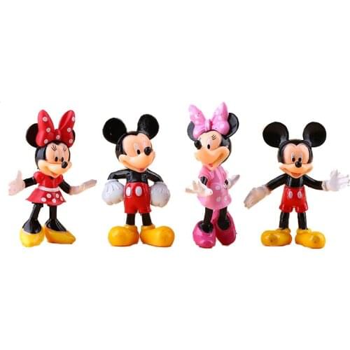 Disney Toys 4pcs/set Cute Cartoon Anime MICKEYS & Minnie Mouse pvc Toy action figure Model gift toys for children birthday gift