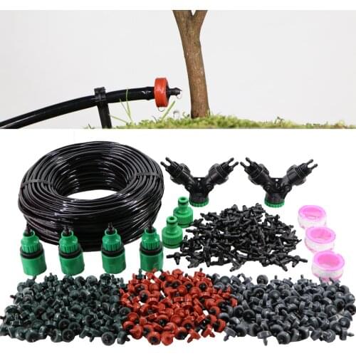 5-50m 2/4/8L Drip Emitter Garden Agriculture Irrigation Compensation Regulator System 1/4''Hose 4-Way Micro Watering Flow Flower