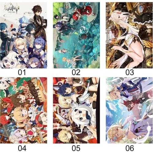 Pure Handwork Full Round Diamond 5D DIY Pictures Genshin Impact Painting Wall Art Home Decoration Anime Girl Bedside Background