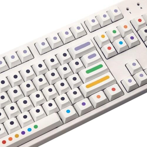 Dots Theme OEM Height Five-Sided Sublimation 128 Keys PBT Keycap 64/68/84/87/108 Mechanical Keyboard