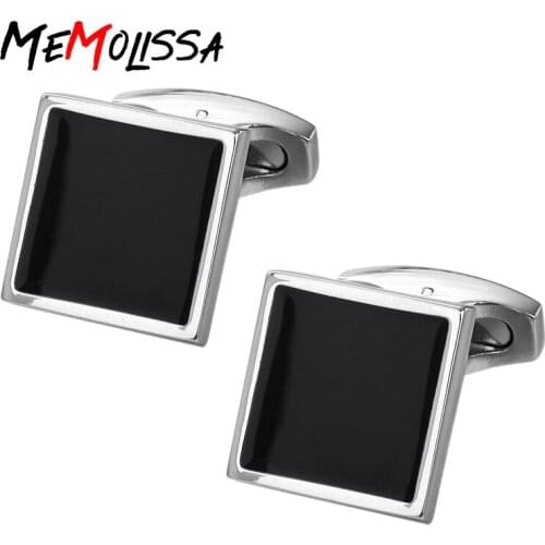 MeMolissa [new style] high fashion and simple black square drop sleeve button