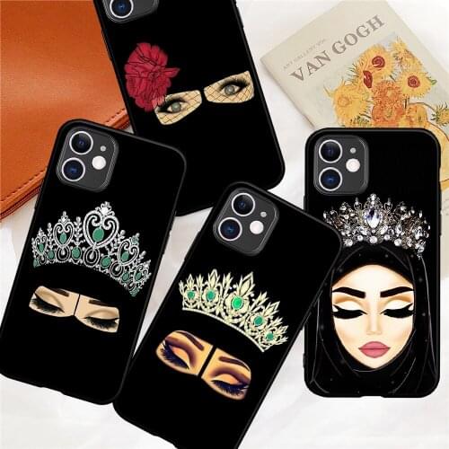 Fashion Arabic African Girl Eyes Muslim Phone Case for IPhone 12 Mini 5 6 6S 7 8 SE Plus X XS XR 11 Pro Max Coque Silicone Cover