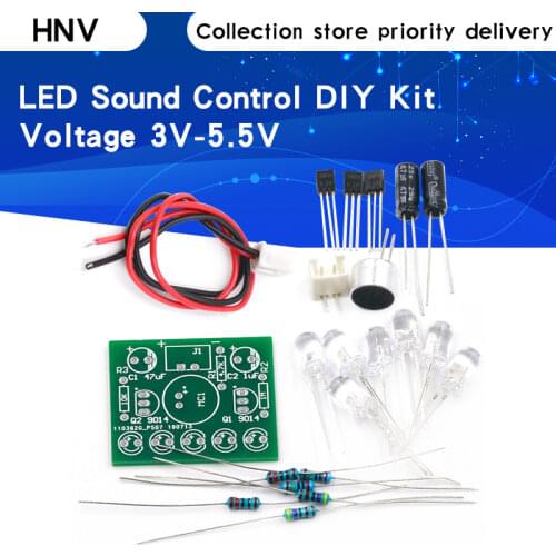 Sound Control LED Melody Lamp Electronic Production Kits Suite Voltage 3V-5.5V LED Sound Control DIY Kit FR-4 A Fiberglass Board