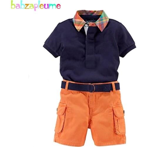 New Kids Boys Clothes Gentleman Casual boys Clothing Brand Sport suits Short-Sleeve Shirt+Pant 2PCS Toddler Boys Kidswears A264
