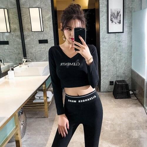 Autumn and winter 2019 New High Waist Slim Black Legged Sports Pants Plush Tthickened Leggings for women