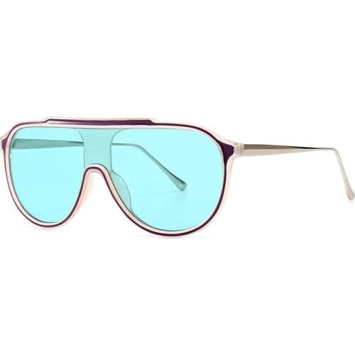 TEENYOUN Oversize Retro Sunglasses Women Brand Designer Sun Glasses One Piece Mirror Reflective Shades Eyeware Oculos de sol