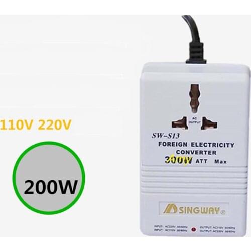 Po wer supply voltage converter 110V to 220V Taiwan United States Japan 200W electrical transformer socket