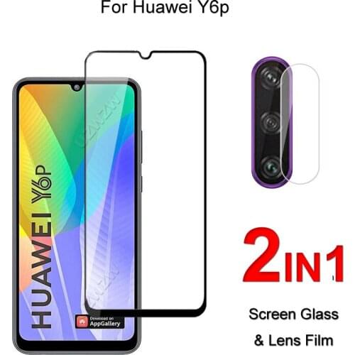 Full Cover Glass For Huawei Y6p Screen Protector Protective Tempered Glass Explosion Proof & Camera Lens Film
