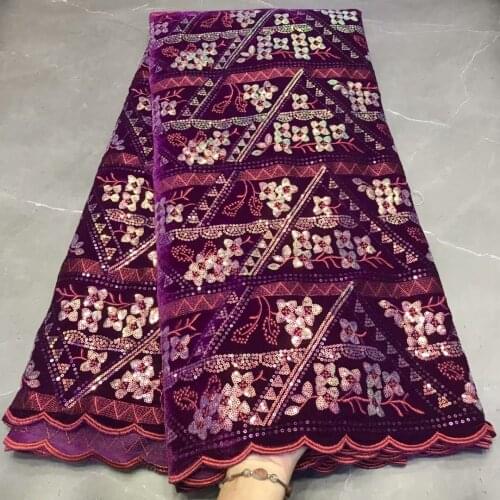 Latest PURE WHITE African Embroidery Tulle Lace Fabric 2020 Orange High Quality French Velvet Lace Fabric With Sequins 5 Yards