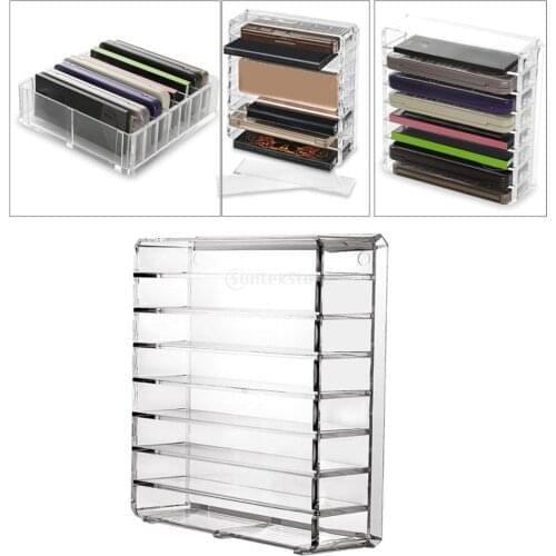 Clear Acrylic Makeup Organizer Cosmetic Storage Box Makeup Powder Box Desktop Women Lipstick Eye shadow blush Holder