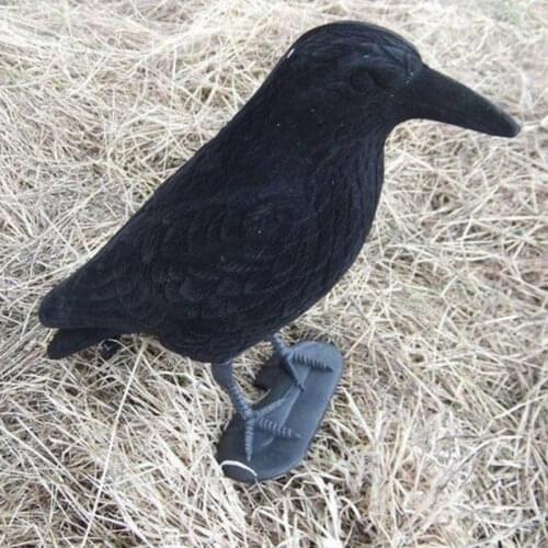 Crow Bait Garden Black Hard Plastic Crow Decoy Hunting Jackdaw Bird For Outdoor Hunting Shooting Decoy Full Body Stand