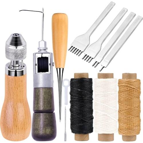 LMDZ Leather Sewing Awl Thread Kit Manual Sewing Machine Speedy Stitcher Leather Craft Stitching Shoemaker Canvas Repair Tool