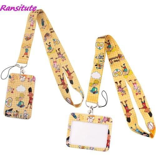 Ransitute R2002 Cartoon Boy Personality Card Holder ID Holder Bus Card Holder Staff Card Lanyard For Keys Phone DIY Hang Rope