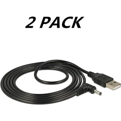 LBSC 2Pack USB 2.0 Male to Right Angled 90 Degree 3.5mm 1.35mm DC Power Plug Barrel 5v Cable - 1M
