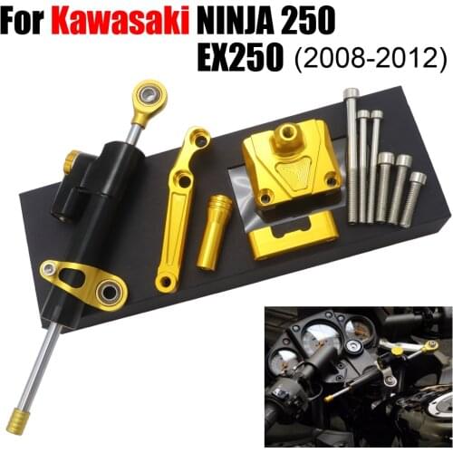 For KAWASAKI EX250R NINJA 250 2008 - 2012 Motorcycle Steering Damper Stabilizer Adjustable Linear with Bracket Kit 2009 2011