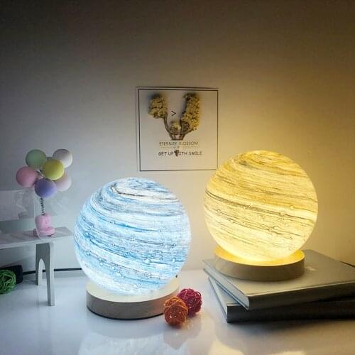 LED Night Light 3D Moon Lamp Plug In 3 Modes Lighting Home Decor Beside Desk Lamp For Home Planet Night Lamp Childrens Lights