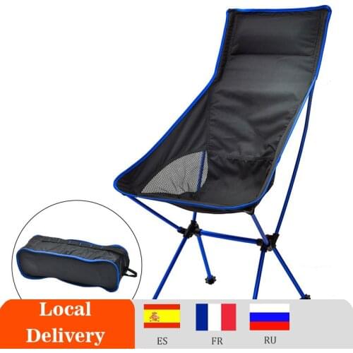 Outdoor Camping Chairs Folding Moon Chair Portable Extended Hiking Seat Beach Fishing Chair Ultralight Garden Picnic Furniture