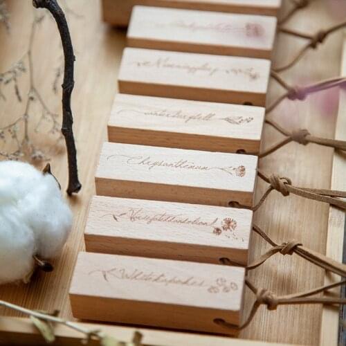 Vintage Plant Labels Flower Tag Collage Stamp DIY Wooden Rubber Stamps For Scrapbooking Stationery Scrapbooking Standard Stamp