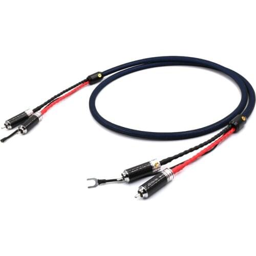 Viborg 5N 99.998% OFC copper silver plated Tonearm Cable Phono Cable with 2 RCA to 2 RCA Rhodium plated connector