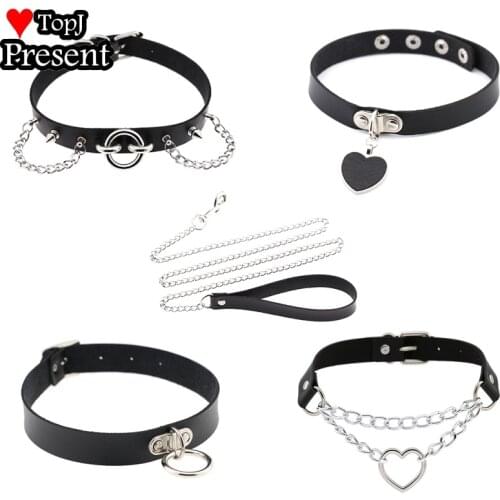 19 Styles Sexy Rivet Alternative metal PU Collar Choker slave costume BDSM Bondage Necklace Neckband Sex Toys Lolita cosplay