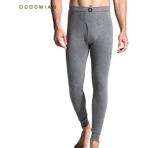 Winter Long Johns Solid Cotton Thermal Underwear Pants Soft Warm Thin Thermal Men Underpants Legging Sous Vetement Homme L-XXXL