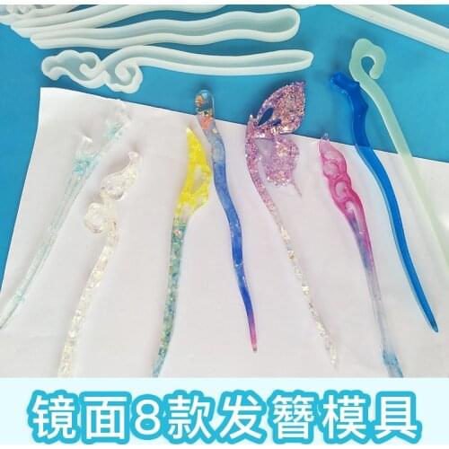 1pc New Hair pin Silicone Mold UV Resin Molds DIY Geometric hairpin Molds Handcraft Silicone Mold For Resin
