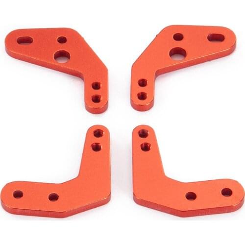 4pcs/set Red Toy Climbing Car Suspension Extension Alloy Shock Absorber Mount Height Angle Stand Tower For 1/10 RC Axial