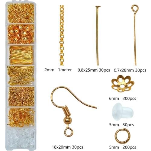 550Pcs Earring Hook Jump Ring Hook Pin Box Sets for DIY Jewelry Findings Material