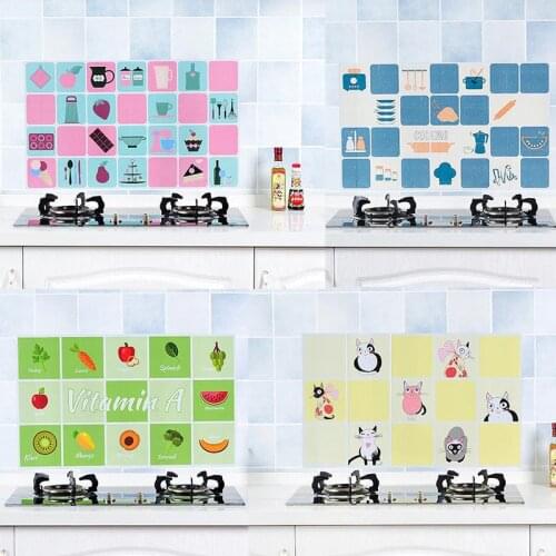 75*45cm Kitchen Oil-Proof Wall Stickers Cooker High Temperature Waterproof Tile Cabinet Range Hood Refurbished Wallpaper