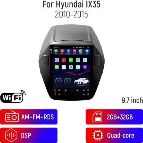 2din 9.7 inch Android 10.0 Car Radio For Hyundai IX35 2010 2011 2012 2013 2014 2015 GPS Multimedia Player With Bluetooth 2+32G