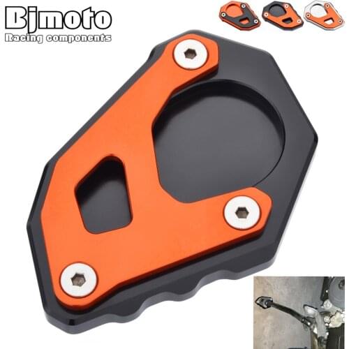BJMOTO CNC Side Stand Enlarge For 1050 1190 1290 Adventure /R Super ADV Kickstand Plate Base Kick Parking Stand Support Pad